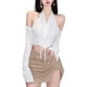 thumbnail image 1 of Camisola con cordón y cuello halter Mangas separadas Color puro Top ligero y moderno para mujer Blanco L 55,5-60 kg, 1 of 12