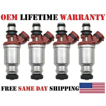 4x OEM Denso #23250-16160 Fuel Injectors for 1993-1996 Geo Prizm 1.8L I4/Refurbished/