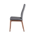 thumbnail image 4 of Milan Rosa Walnut Veneer/Gray PU Contour Back Side Chair w/ Wood Base (Set of 2), 4 of 8