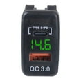 thumbnail image 1 of PD Type C/QC 3.0 Dual USB Car Socket Charger 12-24V Voltmeter LED Car Power Adapter Charger for Toyota Accessories Car Charger, 1 of 8