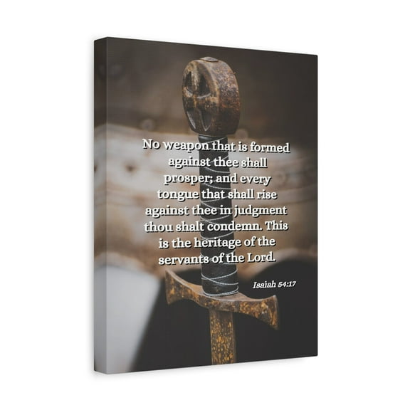 Scripture Walls No Weapon Isaiah 54:17 Bible Verse Canvas Christian Wall Art Ready to Hang