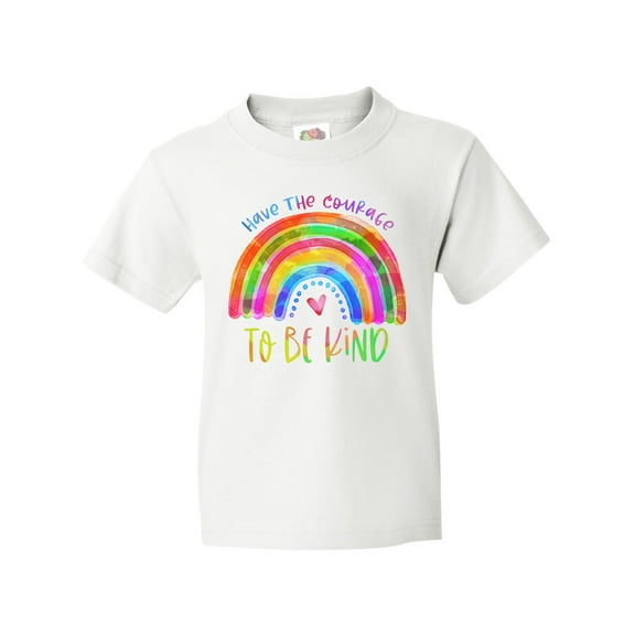 Inktastic Have the Courage to Be Kind Watercolor Rainbow Youth T-Shirt