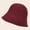 Burgundy, variant on Autumn Winter New Knitted Bucket Hat Women Casual Outdoor Warm Fishman Hat Lady Solid Color Fashion Basin Hat Designer Style