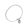 thumbnail image 2 of 7 1/4 inch Oval Eye Hook Bangle Bracelet w/ St. Maria Goretti in Sterling Silver, 2 of 3