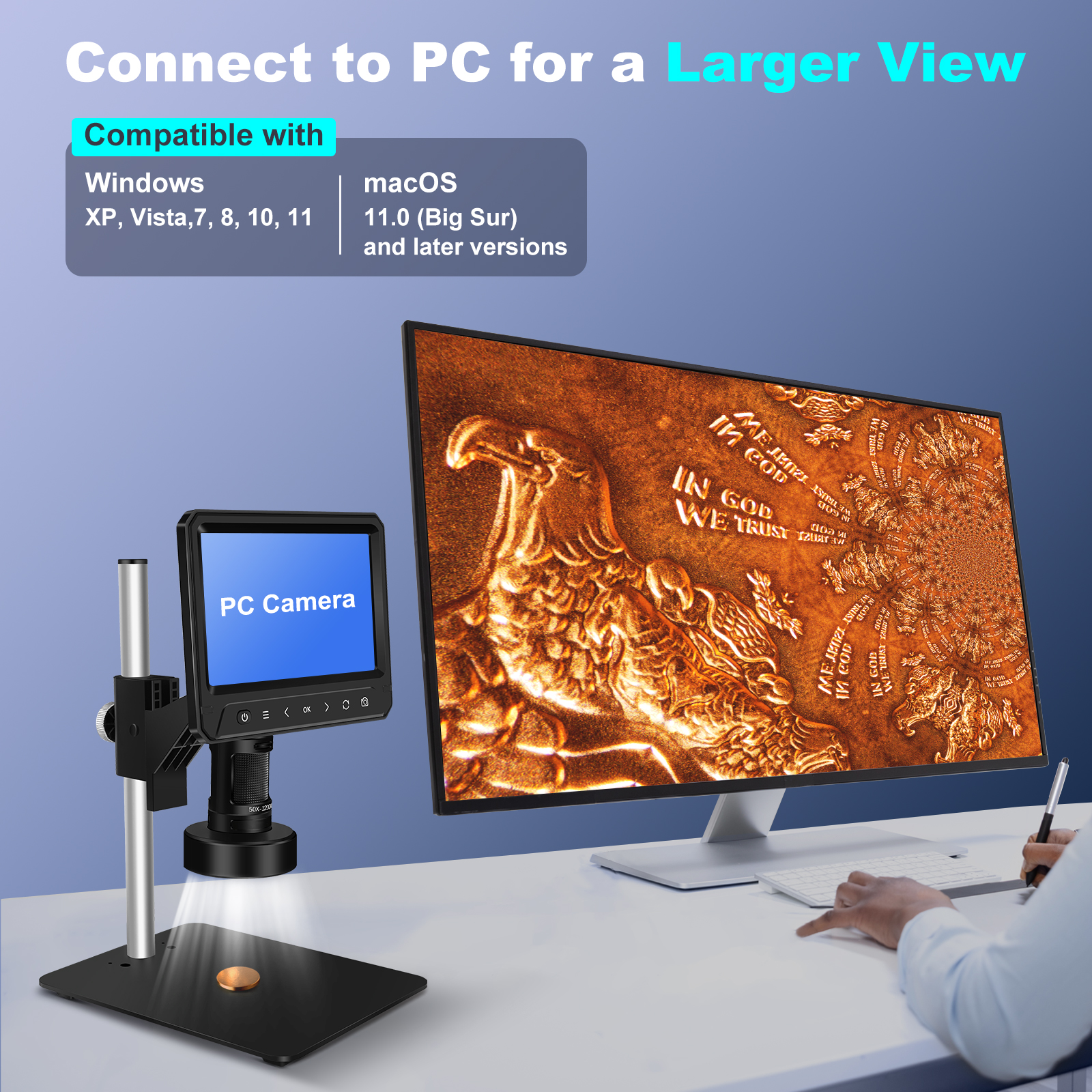 USCAMEL 7" Digital Coin Microscope photo 4