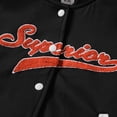 thumbnail image 6 of PatPat Kids Boys Girls Bomber Jackets Fall Buttons Front Letters Embroidery Long-sleeve Sweatshirts Sizes 5-12, 6 of 6