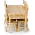thumbnail image 4 of Juego de 5 piezas, modelo en miniatura 1:12, mini mesa de comedor y sillas de cocina, accesorios para juegos de comida para casa, juego diy Rojo Verde, 4 of 5