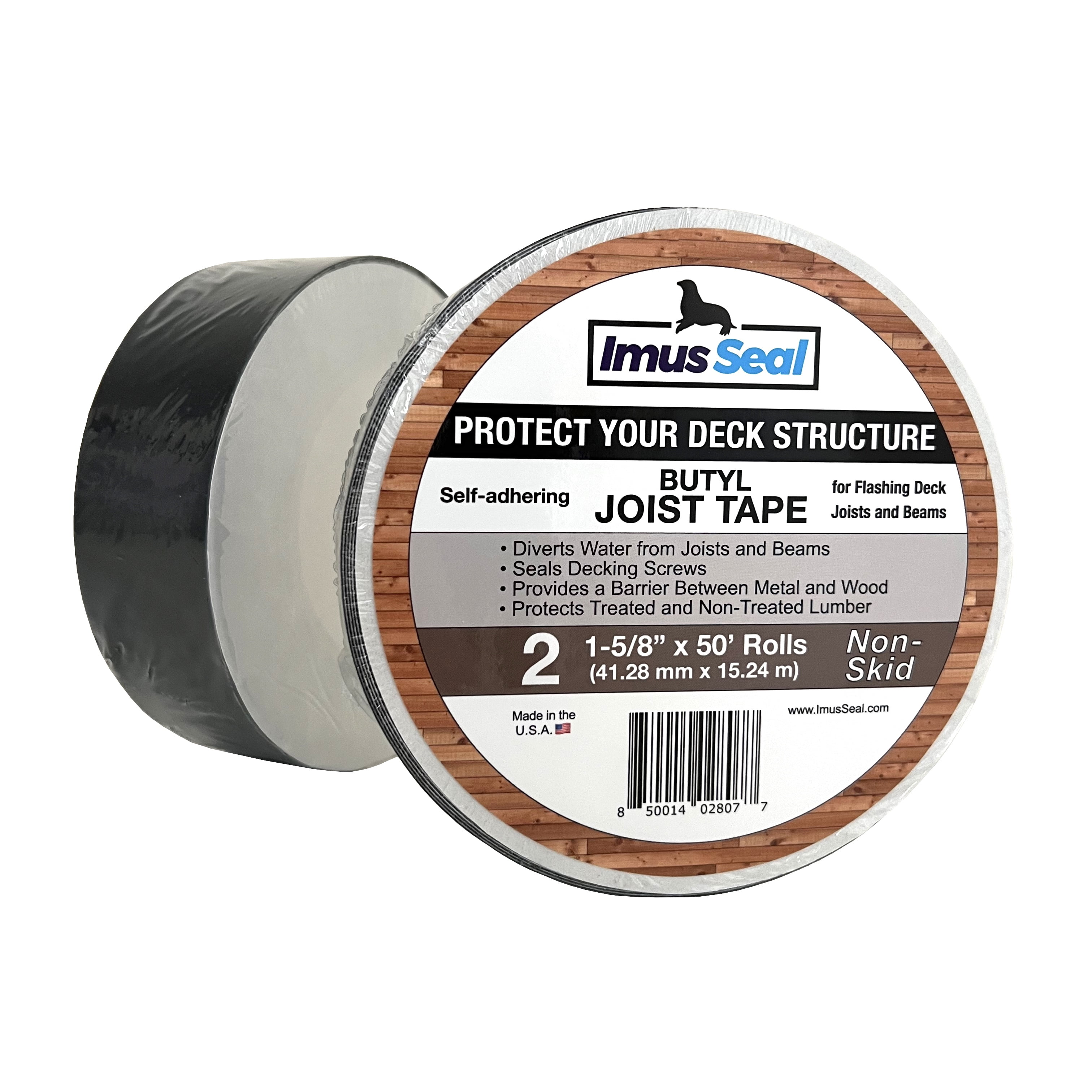 Imus Seal Butyl Joist Tape for Flashing Deck Joists and Beams (15/8” x