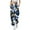 Blue, variant on Womens Pants Festival With0Pockets Drawstring Sweatpants Cartoon Printed Beige Loose Pants for Women L
