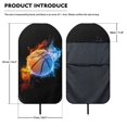 thumbnail image 7 of Chririnla Front Bucket Seat Protector Machine Washable Microfiber, Compatible with Van Truck Seat, for Cars Trucks SUVs, Fire Ice Basketball, 7 of 7