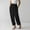 Black, variant on Babysbule Womens Straight Linen Pants Women's Leisure Solid Color High Waist Cotton Wide Leg Pants Elastic Waist Pants
