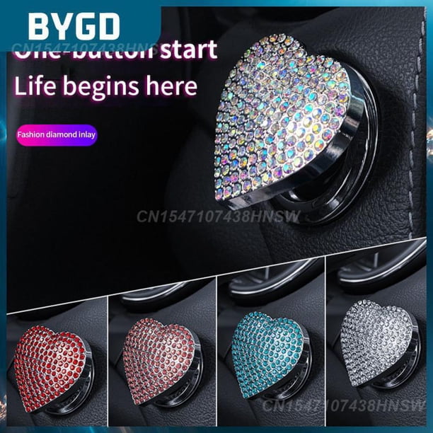 Durable On/off Key Anti-collision Stickers Light Luxury Czech Diamond Creative Portable One-click Start Protective Cover Sticker06United States He Qiyong unisex