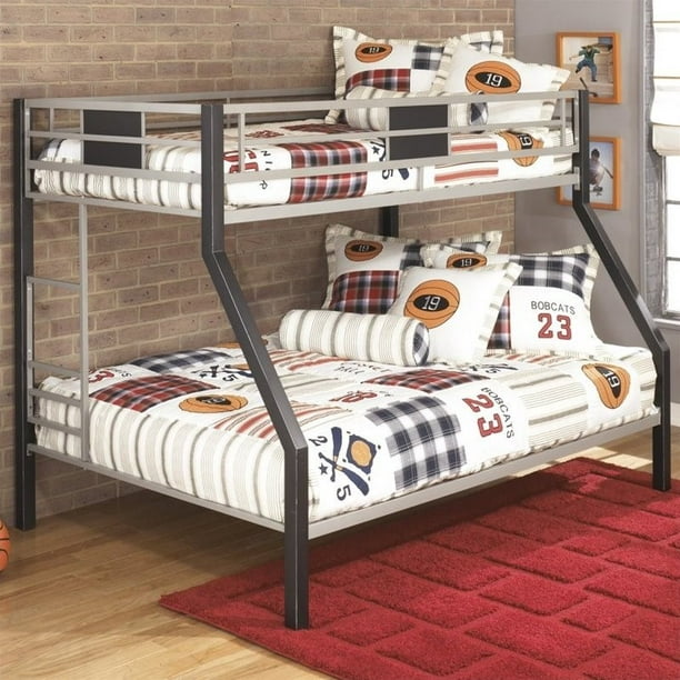 Ashley Furniture Dinsmore Metal Twin Over Full Bunk Bed In Black And Gray Walmart Com Walmart Com