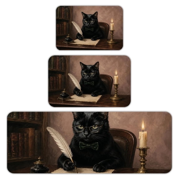 RKSupls Kitchen Rug Set 3 Piece Anti-Slip Flannel Floor Mats, Last Supper Gathering Washable Absorbent Runner Mats for Kitchen Bathroom Home Decor