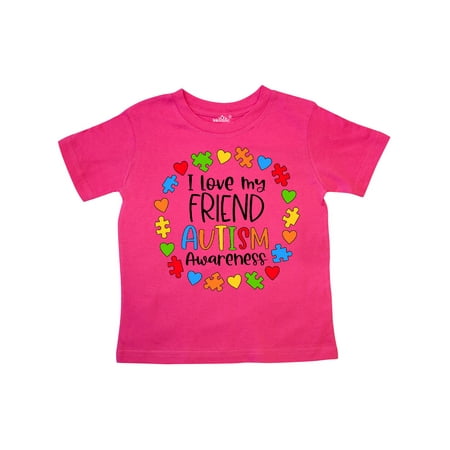

Inktastic I Love my Friend Autism Awareness Gift Toddler Boy or Toddler Girl T-Shirt
