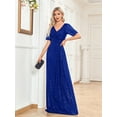 thumbnail image 1 of Wedding Dress Wedding Guest Dresses for Women Sexy Long Skirt Short Sleeve V-neck Beads Slim Fishtail Bridesmaid Dinner Dress Female, 1 of 9