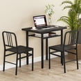 thumbnail image 2 of Gymax 3-Piece Rectangular Dining Table&Chairs Set Wooden Breakfast Nook w/Storage Rack Gray & Black, 2 of 10