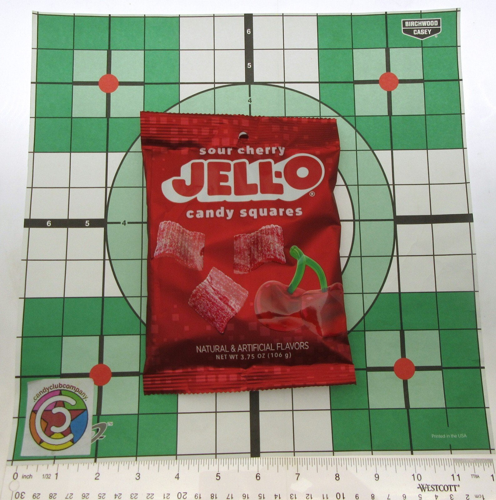 JELL-O Sour Cherry Gummy Squares Candy 3.75oz bags Jello Lot