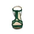 thumbnail image 6 of BLISSFUL STEP Women T Strap Slingback Platform Stiletto Heel Sandals Emerald Green 7, 6 of 7