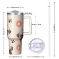 thumbnail image 2 of OBREWU Pug and Donut Tumbler with Handle and Lid,Pug and Donut 40oz Double Wall Vacuum Insulated Tumbler,Cups Gift for Women and Men, 2 of 7