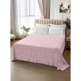 thumbnail image 2 of Pink Morocco Full Size Flat Sheet, Wrinkleproof & Fadeproof Cooling Flat Bed Sheet Only, Geometric Leaf Diamond Lattice Abstract Breathable Soft Bedding Top Sheets 81 x 96 Inches, 2 of 8