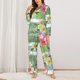 thumbnail image 2 of Balery Tropical Flamingo Conjunto de Pijama con Estampado para Mujer, Conjunto de Dos Piezas con Manga Larga, Ropa de Dormir Suave con Bolsillos, Pijamas Cómodos-XX-Large, 2 of 7