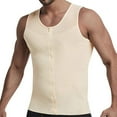 thumbnail image 2 of HUANBAI Men's Slim Fit Zippered Vest Shirt Slim Fit Abdominal Shapewear Worn Inside, 2 of 6