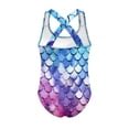 thumbnail image 5 of Uorisanigo Blue Mermaid Scale Girls Swimsuit Size 5-6 One Piece Quick Dry Summer Beach Swimwear with Crossback Straps Beach Sport Swimming Suits, 5 of 7