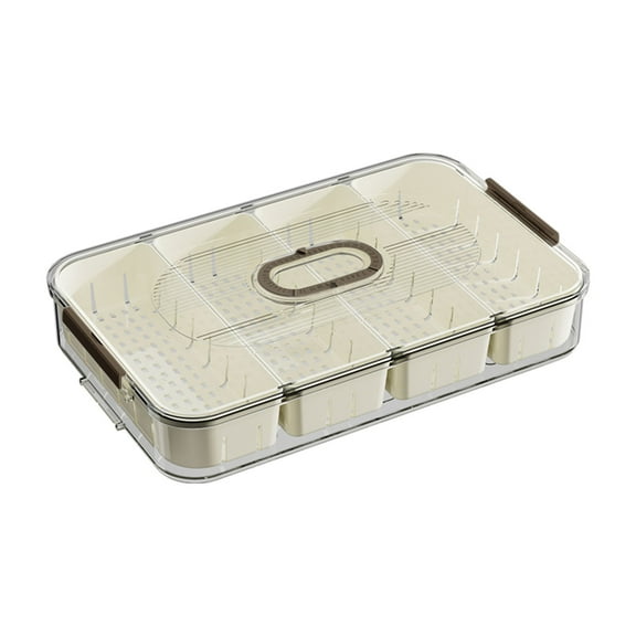 Spice Storage Container 16-Compartment Organizer Portable Kitchen Pantry Box Transposable Lids Clear Stackable Seasoning Keeper