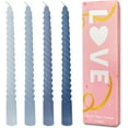 thumbnail image 1 of Topsics Taper Candles Blue, Spiral Twisted Taper Candles Set of 4, Unscented Taper Candlesticks 10 inch Tall, Home Decor Kitchen Decor Wedding Decorations (Blue Shades), 1 of 5