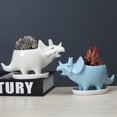 thumbnail image 3 of POINTERTECK 3D Cartoon Flowerpot Drain Hole Ceramic Creative Triceratops Shape Flowerpot for Desktop, 3 of 9