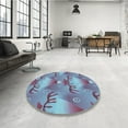 thumbnail image 4 of Ahgly Company Machine Washable Indoor Rectangle Transitional Crystal Blue Area Rugs, 8' x 12', 4 of 7