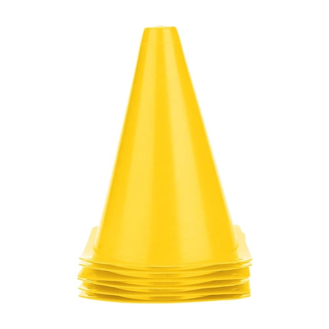 Cono de Entrenamiento de fútbol de 18cm, barreras de fútbol, accesorio de soporte de marcador de plástico (amarillo), 6 uds. YUNYI BRAND Deportes