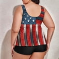 thumbnail image 5 of Gibobby Trajes de Natación para Mujer Día de la Independencia para las mujeres American 4th Of July Print Strappy Back Tankini Set Traje de baño de dos p(Vino,M), 5 of 5