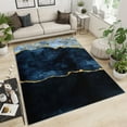 thumbnail image 2 of Deep Sea Blue Rug, Dreamlike Marble Rugs for Bedroom, Washable Easy Clean Dirty Resistant Carpet for Living Room Office Outdoor Camping Rug Apartment 3x5ft, 2 of 6