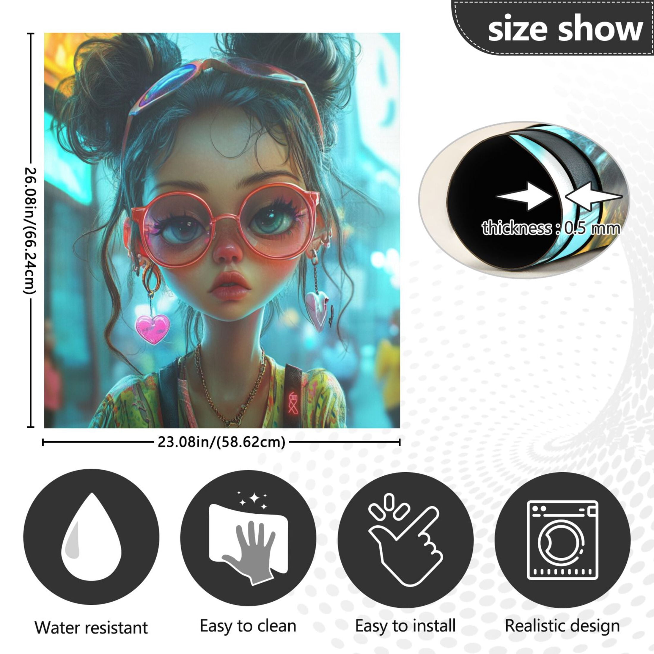 Dishwasher Magnetic Sticker 23x26 Inch Refrigerator Magnetic Sticker Washing Machine Magnetic Sticker Kitchen Panel Magnetic Sticker Home Decor Super Cute People