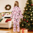 thumbnail image 6 of Gubotare Christmas Pajamas for Girls Girls Pajama Set Long Sleeve Tops & Pants Soft Kids Sleepwear Cute Prints 5T 6T (Pink,5-6 Years), 6 of 9