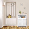 thumbnail image 5 of Giantex Bathroom Floor Storage Cabinet, Multifunctional Free Standing Storage Cabinet, Double Shutter Doors, Adjustable Shelf for Bathroom, Living Room, Corridor, 23.5 x 12 x 31.5 inches (White), 5 of 9