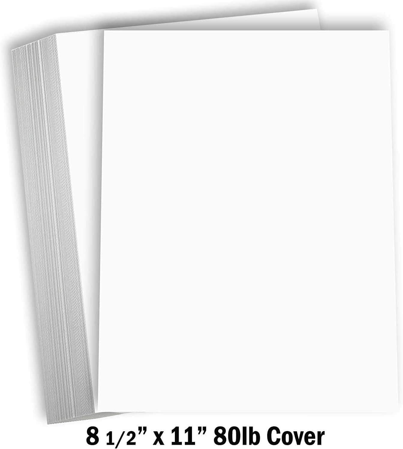 Hamilco White Cardstock Thick Paper  8 1/2 x 11" Blank Heavy Weight 80 lb Cover Card Stock - for Brochure Award and Stationery Printing - 100 Pack Bright