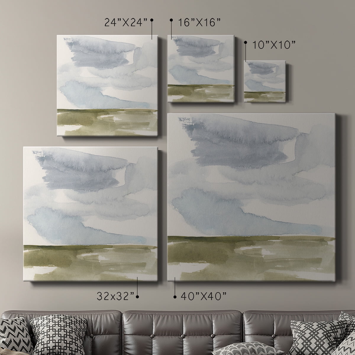 Wexford Home Open Field Sketch II-Premium Gallery Wrapped Canvas, 10" x 10" - Ready to Hang