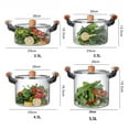 thumbnail image 2 of Glass Saucepan,Clear Glass Pot,with Wooden Handle, Heat-resistant Borosilicate Simmer Pot for Soup Vegetables Fruit Salad Instant Noodle Baby Food, 2 of 7