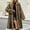 Camel, variant on Women's Faux Fur Jackets & Coats Long Fall Winter Fluffy Open Front Luxury Jacket Turn-Down Collar Warm Overcoat Beige 2XL