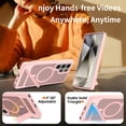 thumbnail image 3 of Dteck Magnetic Case for Samsung Galaxy S25 Ultra,Shockproof TPU+PC Anti-Slip Compatible with Mag Safe Case Adjustable Kickstand Frosted Translucent Matte Phone Cover,Pink, 3 of 6