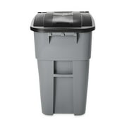 Rubbermaid Commercial Brute Rollout Container Square Plastic 50gal Gray 9W27GY