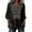 Black, variant on Womens Summer Tops Linen 3/4 Length Sleeve Solid Color V-Neck Plus Size Business Casual Blouses Lightweight Tees Shirts