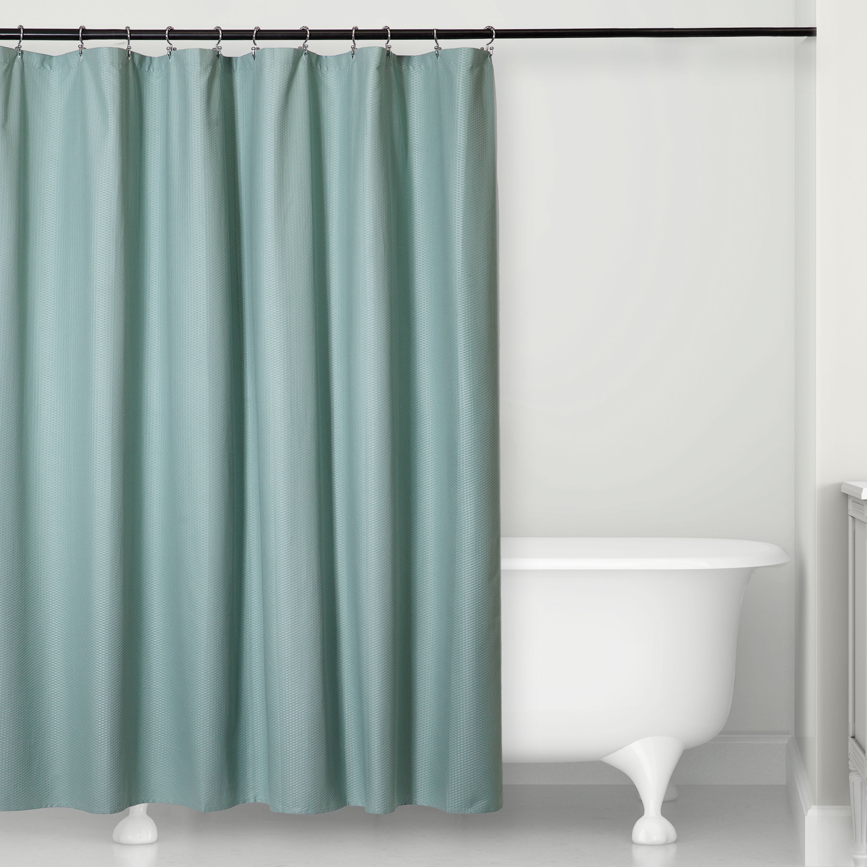 Microdry Luxury WaterRepellent Fabric Embossed Shower Curtain Liner