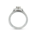 thumbnail image 5 of AFFY 14k White Gold Plated Sterling Silver Center 1ct 6.5mm G-H-I Color Halo Moissanite Wedding Engagement Rings Set for Women 3 Pieces Ring Size-5.5, 5 of 6