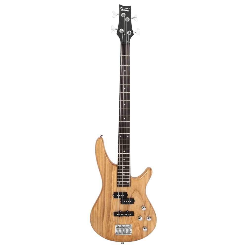 Kepooman Full Size 4 String Guitar, Musical Instruments for Adult, Electric Bass with Strap Bag, Wood Color