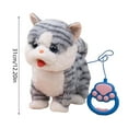 thumbnail image 5 of 2025 Interactive Electronic Plush Stuffed Cat - Fun Interactive Toys,Walks,Barks,Shake Tail,Repeat Speak, Sing,Dress Up Realistic Stuffed Animal Cat Christmas Gift Birthday Gift (Grey), 5 of 5
