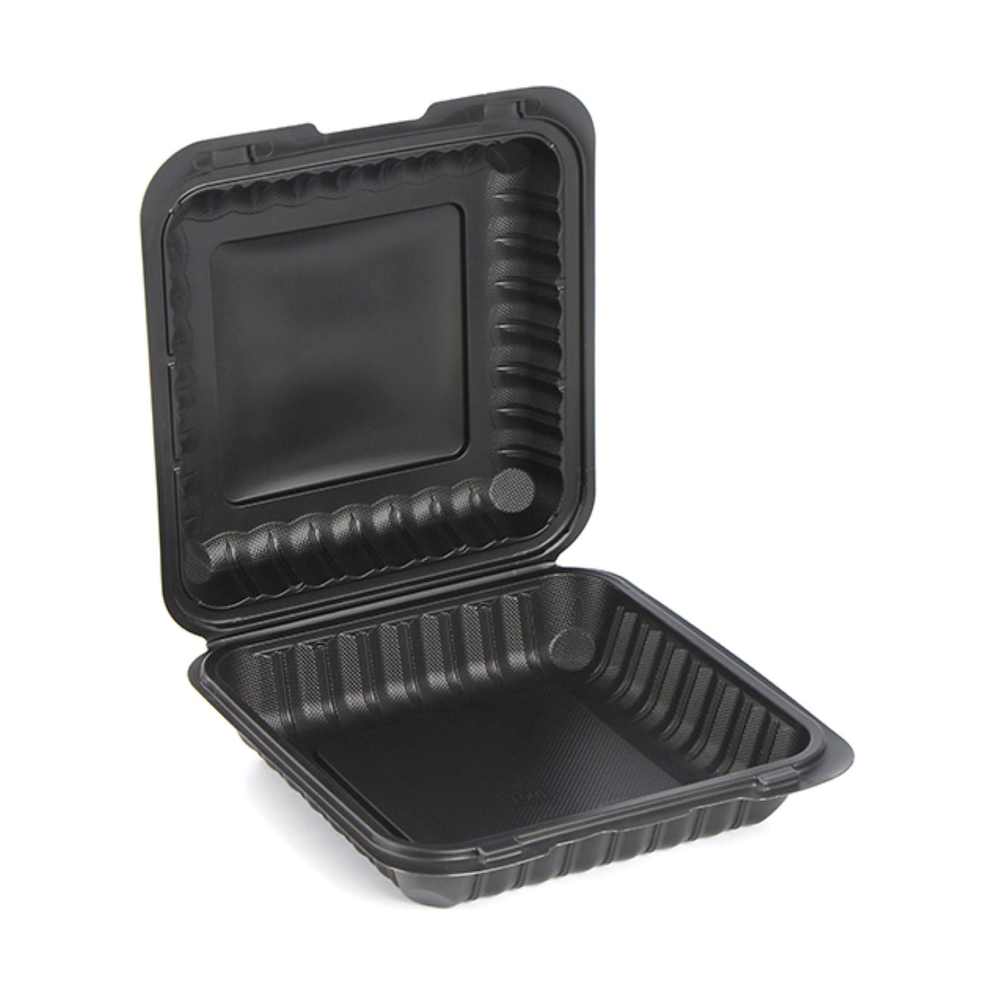 Northlight 150-Count Single Compartment Hinged Black Meal Prep/Take Out Containers - 9"